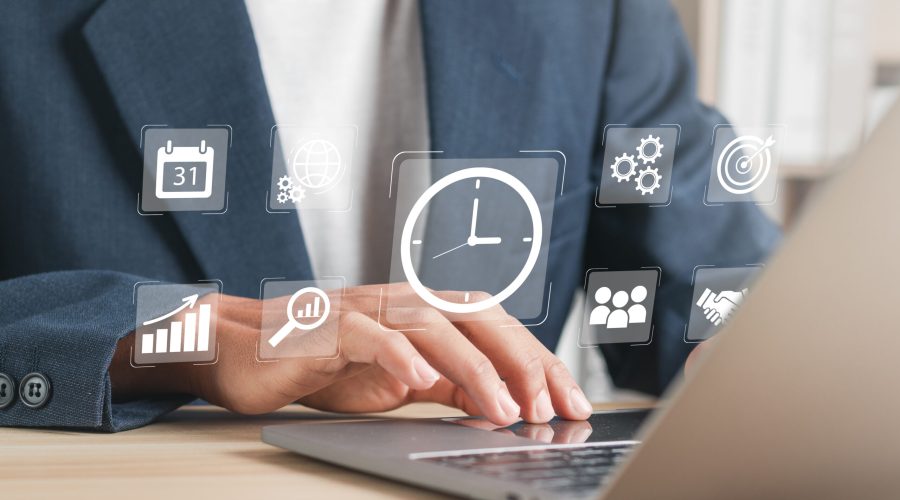 Time management concept. Work planning increases efficiency and reduces work time.